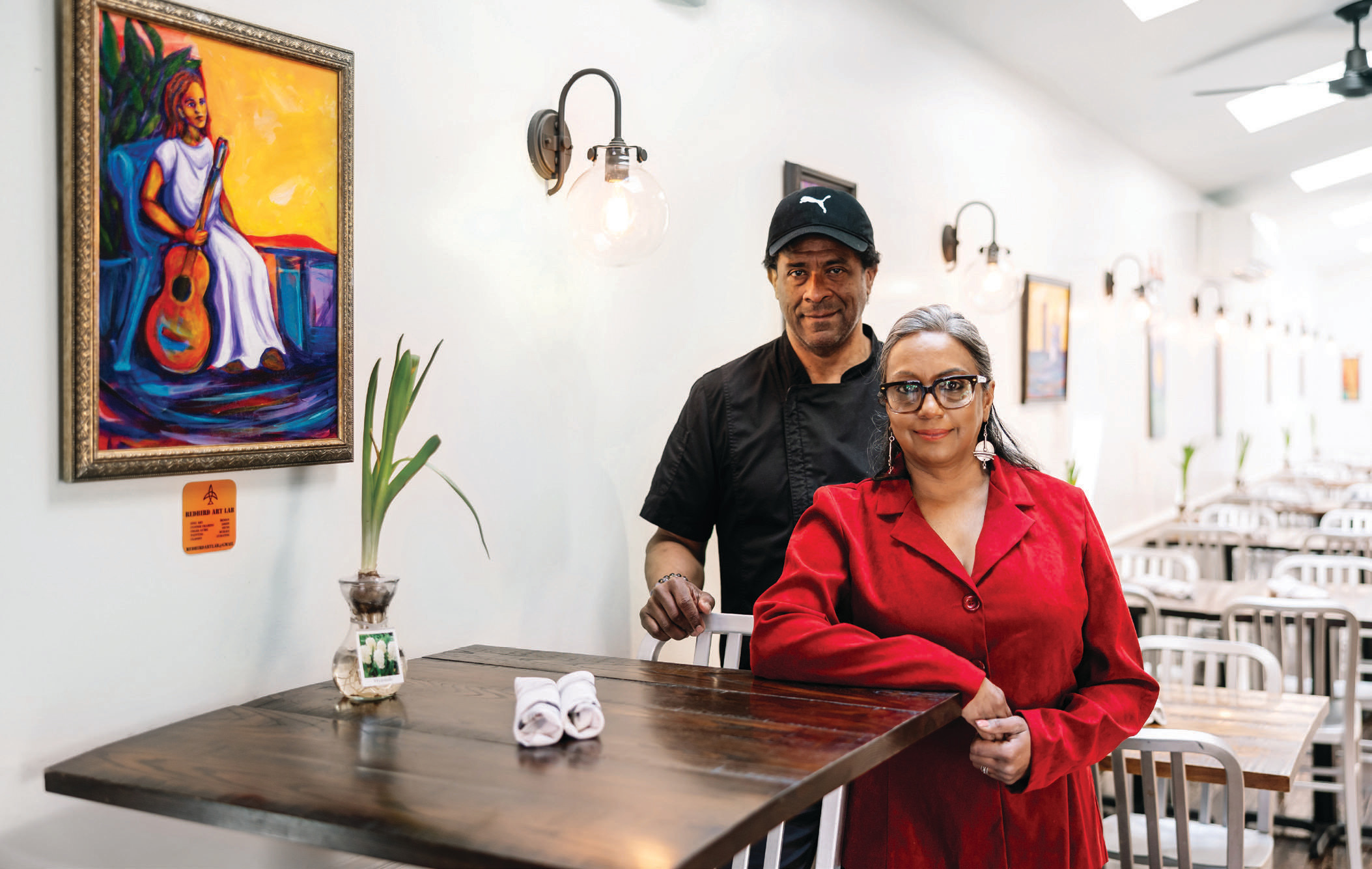 Chef Marc-Antony Williams and partner Suzette “Q” Singh feel right at home in historic New Castle, where residents and tourists come for the live music, the art and the cuisine, which fuses multiple cultures.