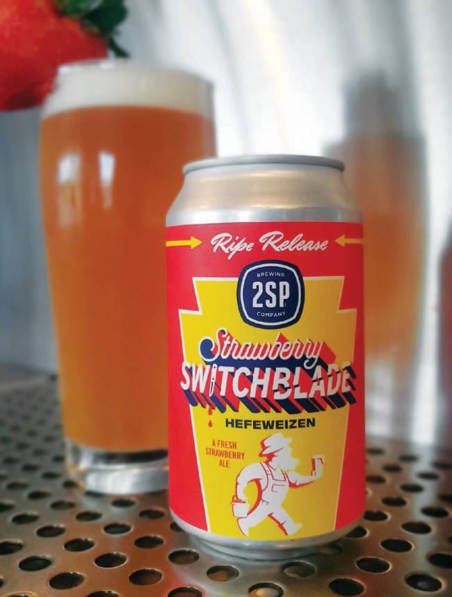 a can of strawberry switchblade, the light, sweet hefeweizen from 2SP